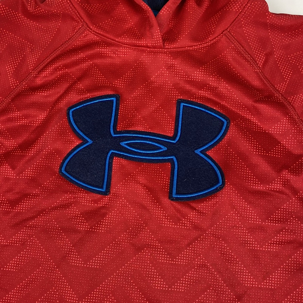 Under Armour Youth XL Boys Girls Unisex Hoodie‎ Sweat Shirt Red Loose Fit - Picture 2 of 6